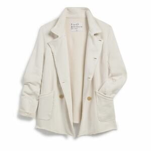 Frank & Eileen Belfast Vintage White Triple Fleece 100% Cotton Jacket Size XS